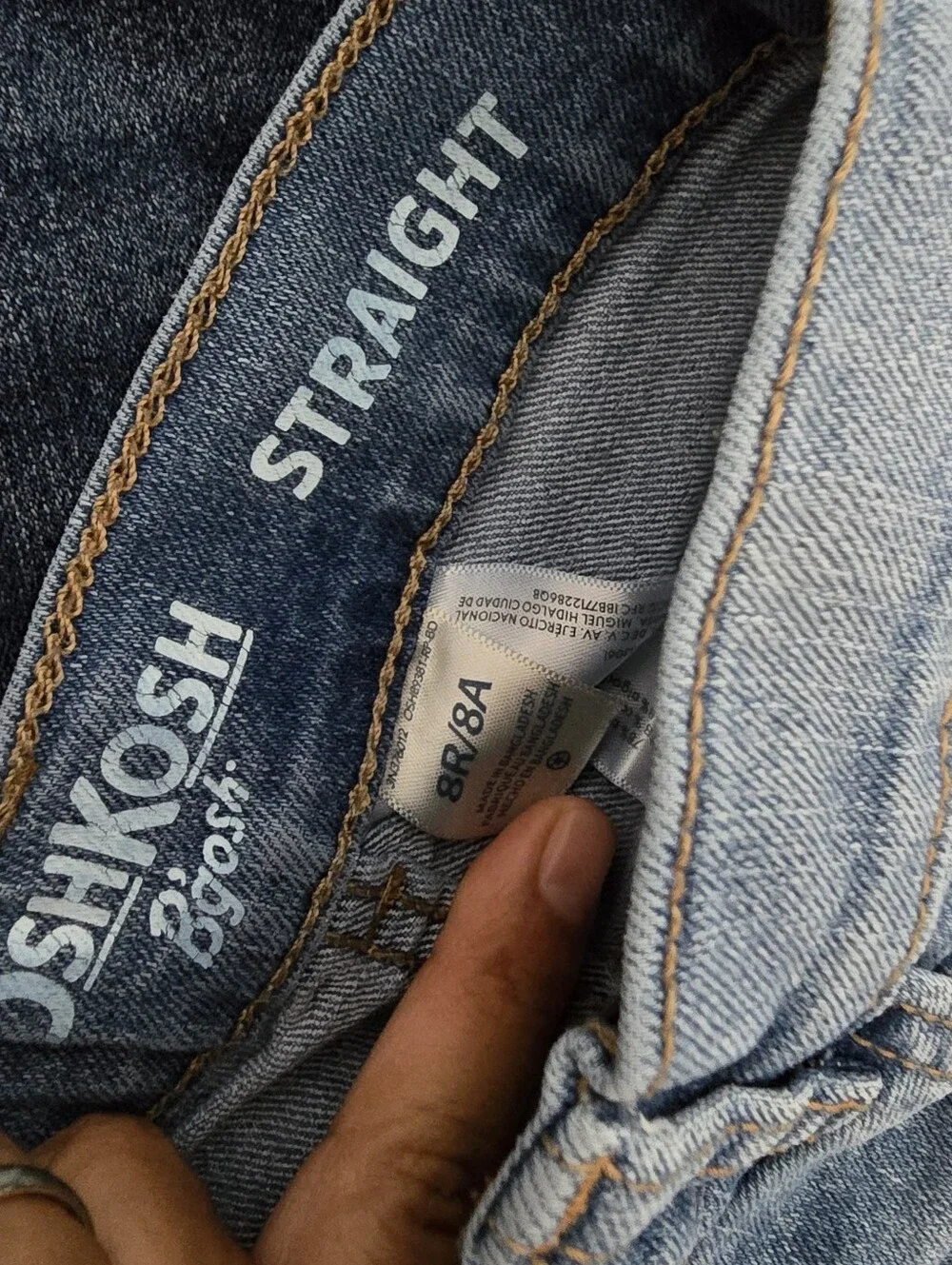 2 Pack. OshKosh B'gosh Kid's Straight Jeans in Light Blue and Dark Blue